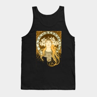 Alphonse Mucha Art Nouveau woman design Tank Top